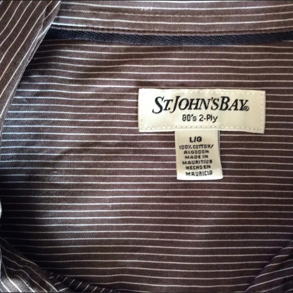 LOT OF 2 MENS SHIRTS Button Down Long Sleeve Collar Roundtree St Johns Bay SZ L - Picture 3 of 7
